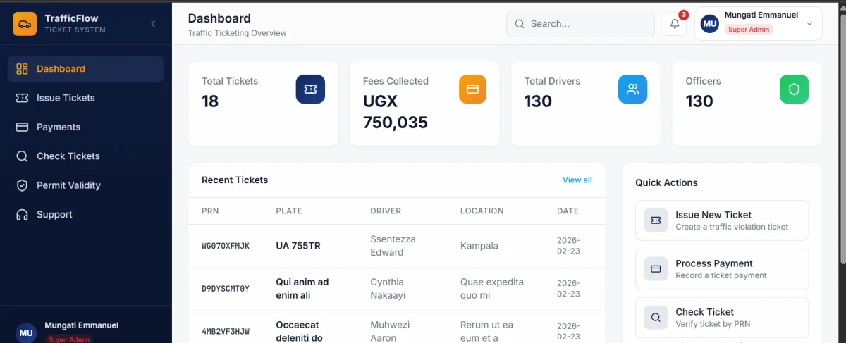 Traffic Ticketing System